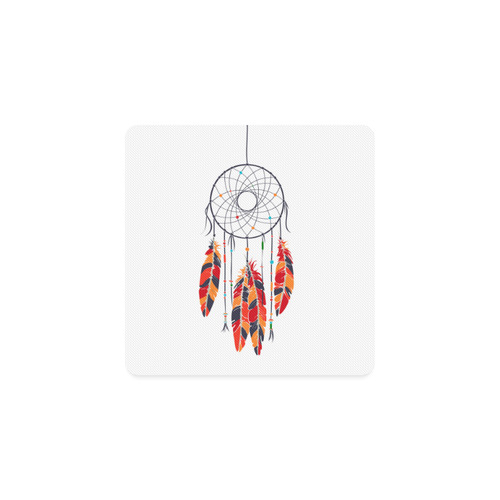 Colorful dreamcatcher Square Coaster