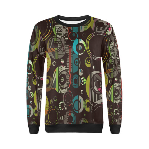 Circles texture All Over Print Crewneck Sweatshirt for Women (Model H18)