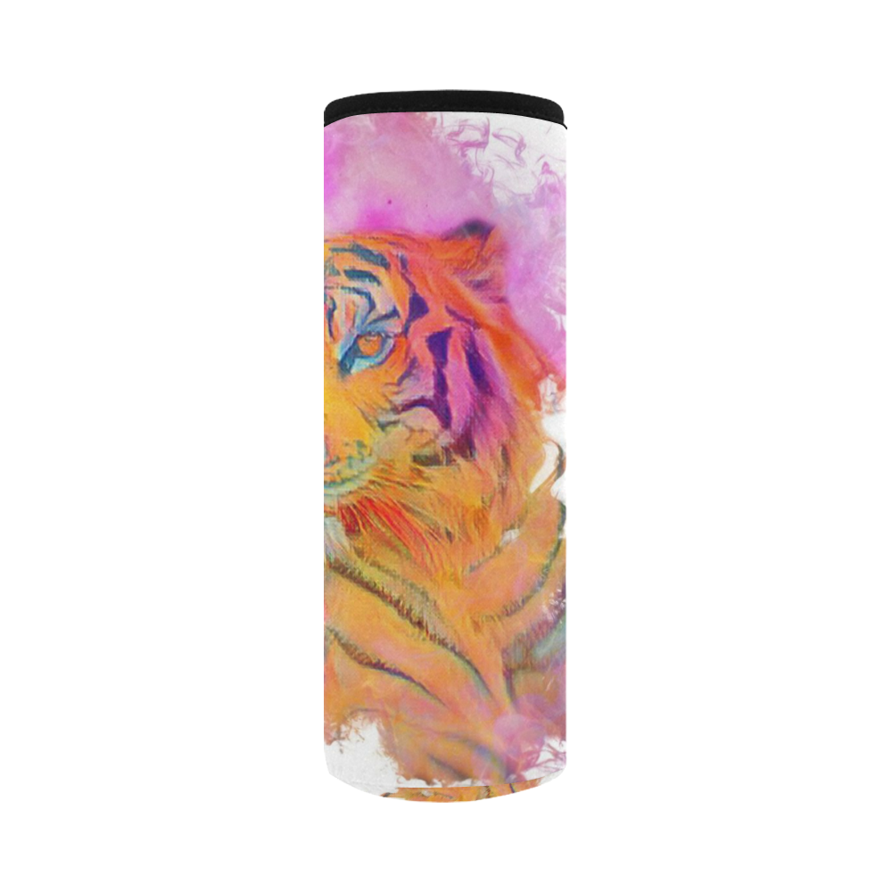 Painterly Animal - Tiger by JamColors Neoprene Water Bottle Pouch/Large