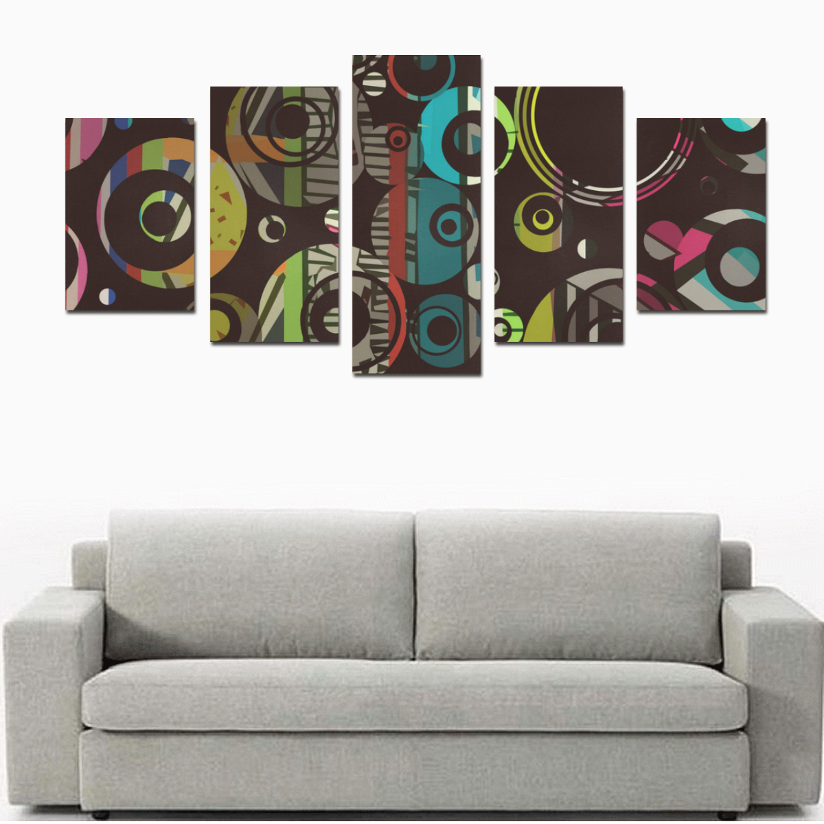 Circles texture Canvas Print Sets D (No Frame)