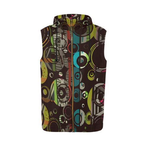 Circles texture All Over Print Sleeveless Zip Up Hoodie for Men (Model H16)