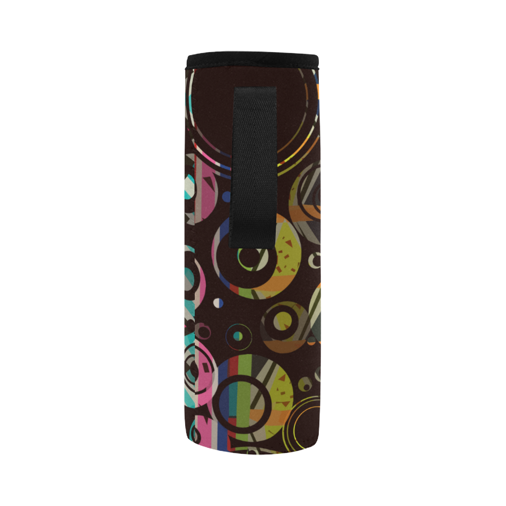 Circles texture Neoprene Water Bottle Pouch/Large