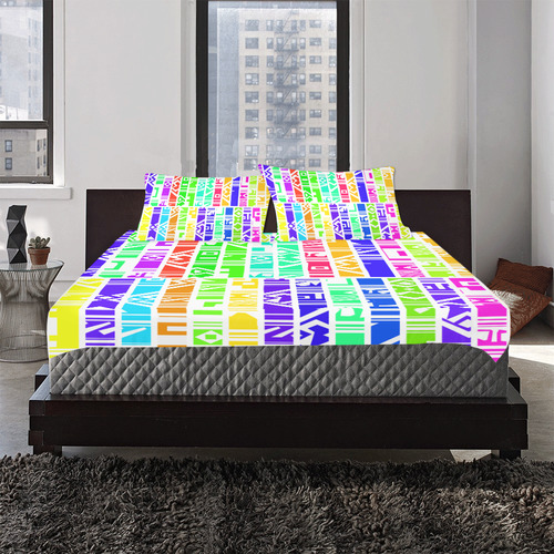 Colorful stripes 3-Piece Bedding Set