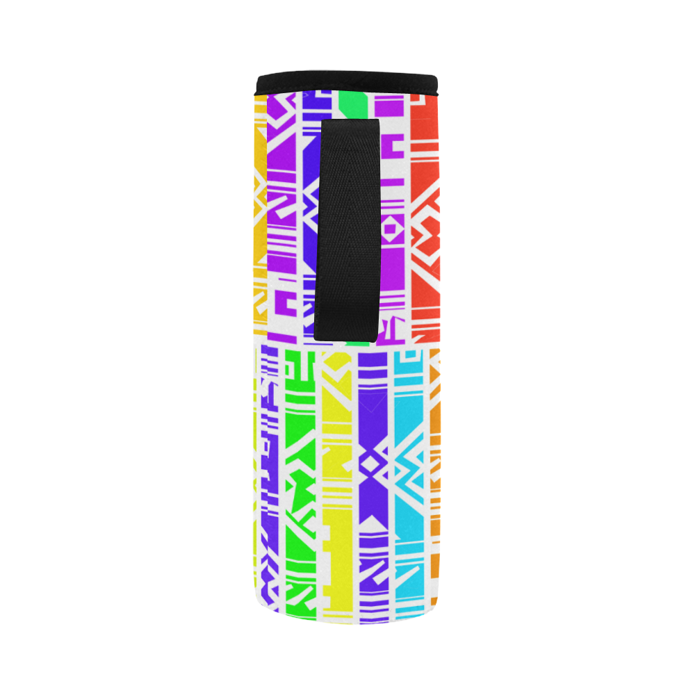 Colorful stripes Neoprene Water Bottle Pouch/Large