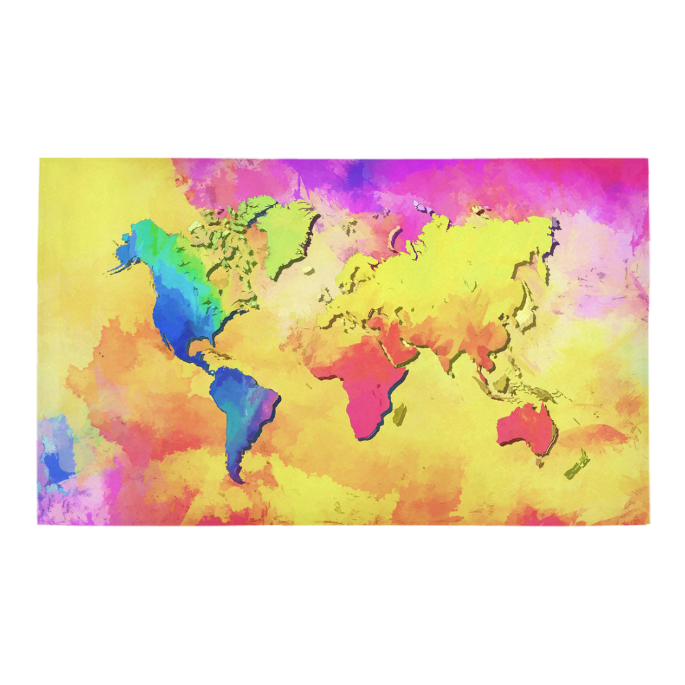 world map colors #map #worldmap Azalea Doormat 30" x 18" (Sponge Material)