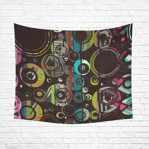 Circles texture Cotton Linen Wall Tapestry 60"x 51"