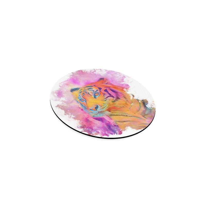Painterly Animal - Tiger by JamColors Round Coaster