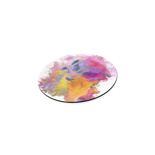 Painterly Animal - Meerkat by JamColors Round Coaster