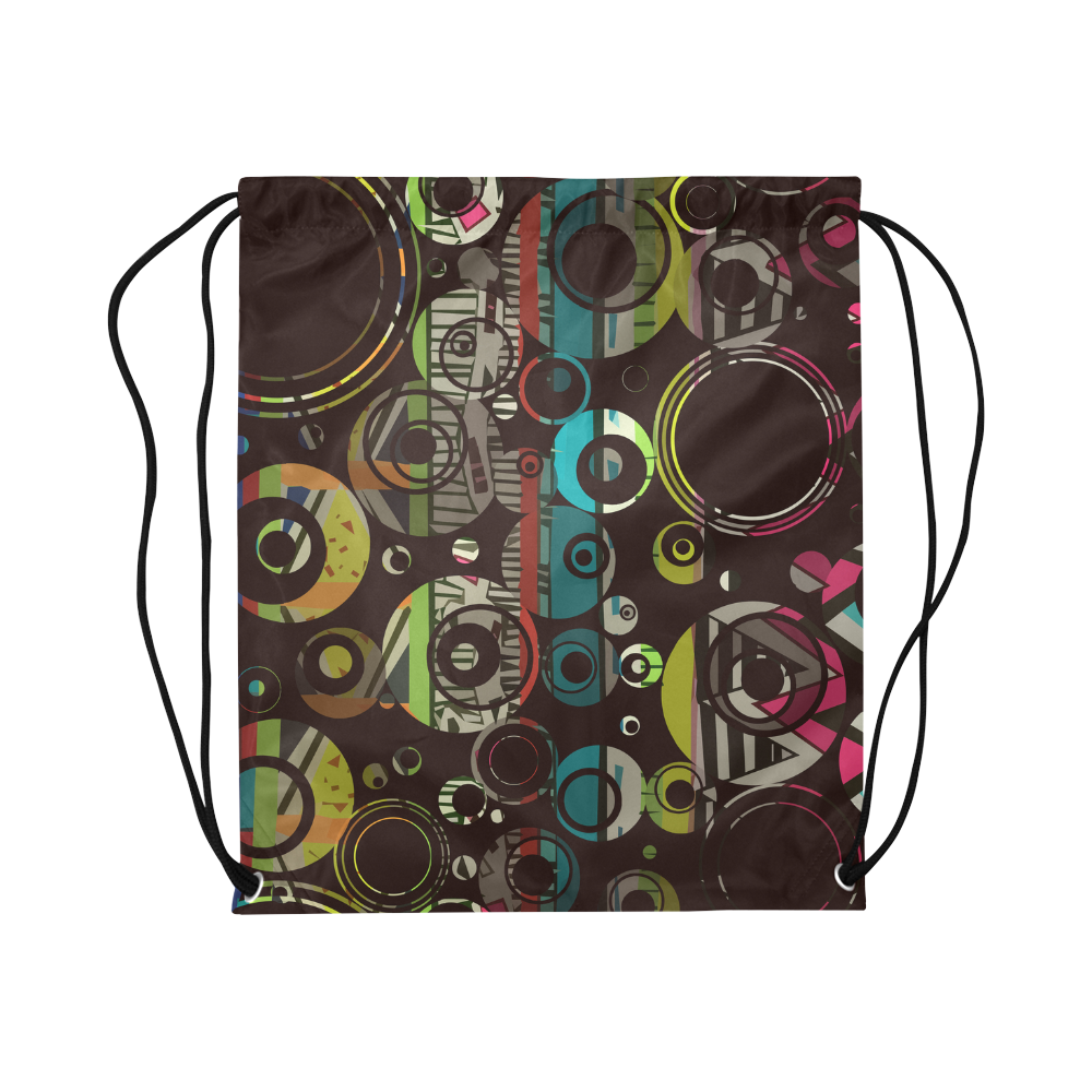 Circles texture Large Drawstring Bag Model 1604 (Twin Sides)  16.5"(W) * 19.3"(H)