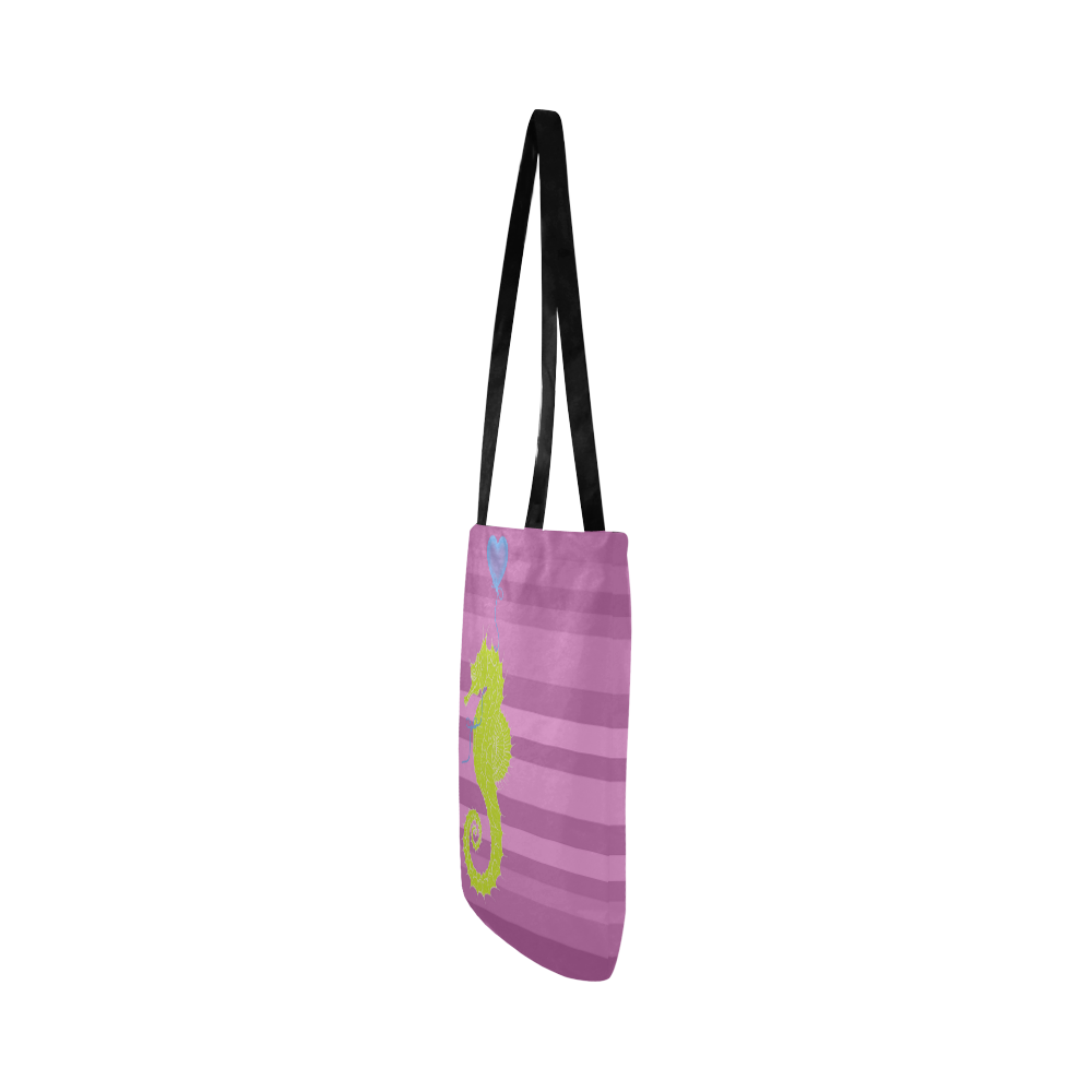 Tropical Violet Seahorse Stripe Reusable Shopping Bag Model 1660 (Two sides)