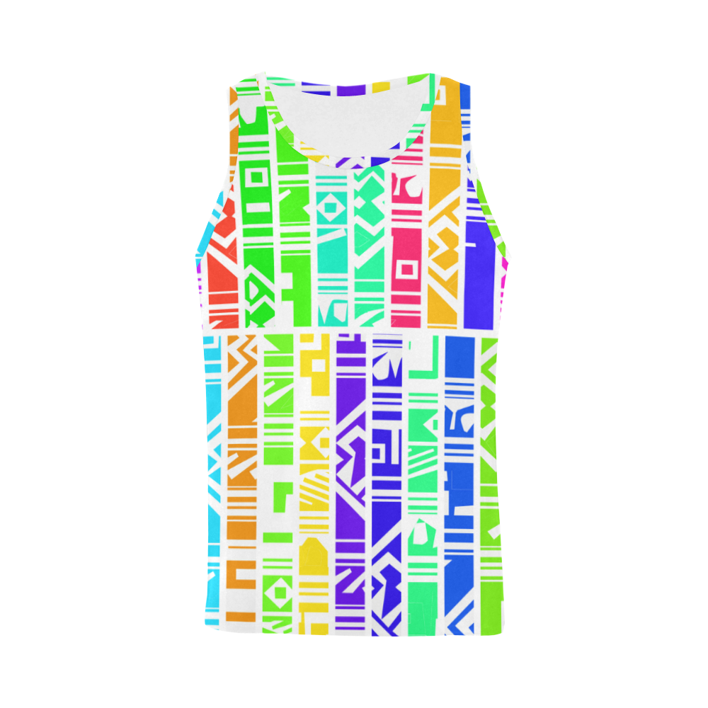 Colorful stripes All Over Print Tank Top for Men (Model T43)