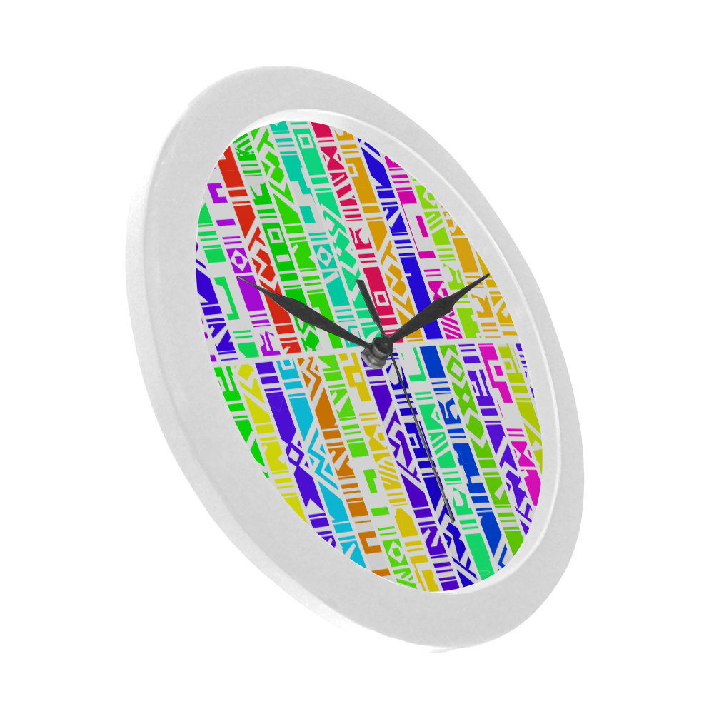 Colorful stripes Circular Plastic Wall clock