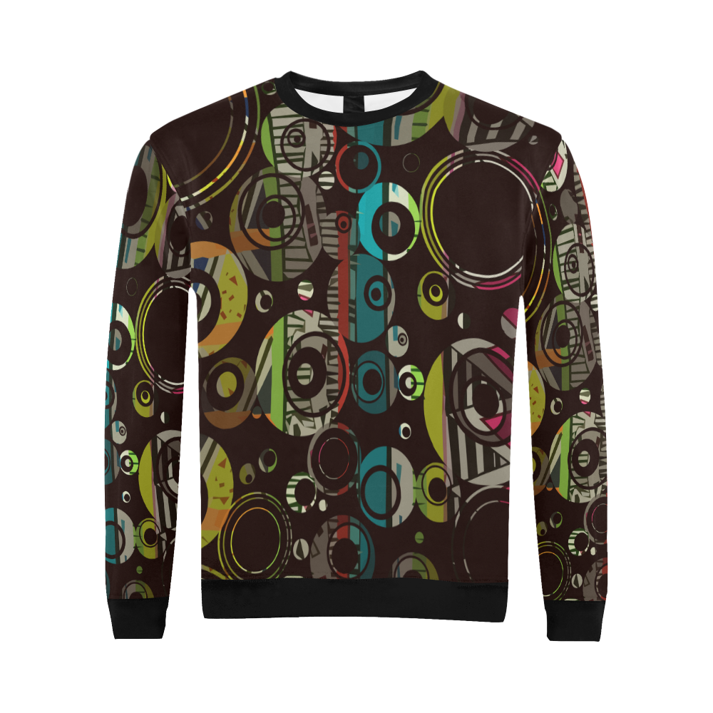 Circles texture All Over Print Crewneck Sweatshirt for Men (Model H18)