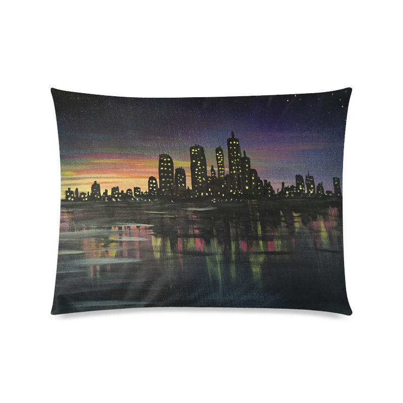City Lights Custom Picture Pillow Case 20"x26" (one side)