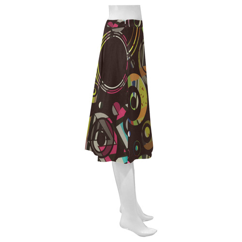 Circles texture Mnemosyne Women's Crepe Skirt (Model D16)