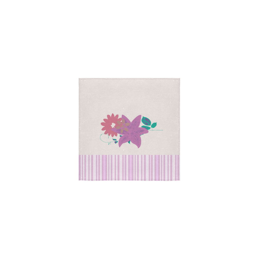 Tropical Violet Stripes Square Towel 13“x13”