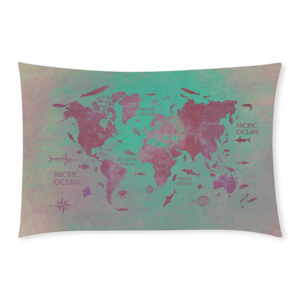 world map #world #map 3-Piece Bedding Set
