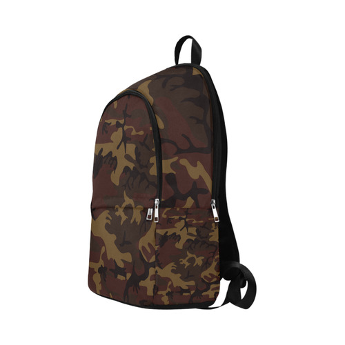 Camo Dark Brown Fabric Backpack for Adult (Model 1659)
