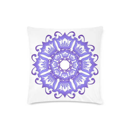 Floral violet mandala. Custom Zippered Pillow Case 16"x16"(Twin Sides)