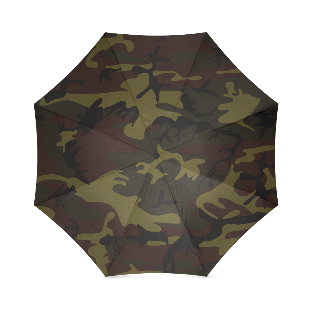 Camo Green Brown Foldable Umbrella (Model U01)