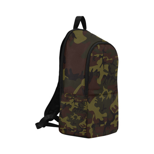 Camo Green Brown Fabric Backpack for Adult (Model 1659)