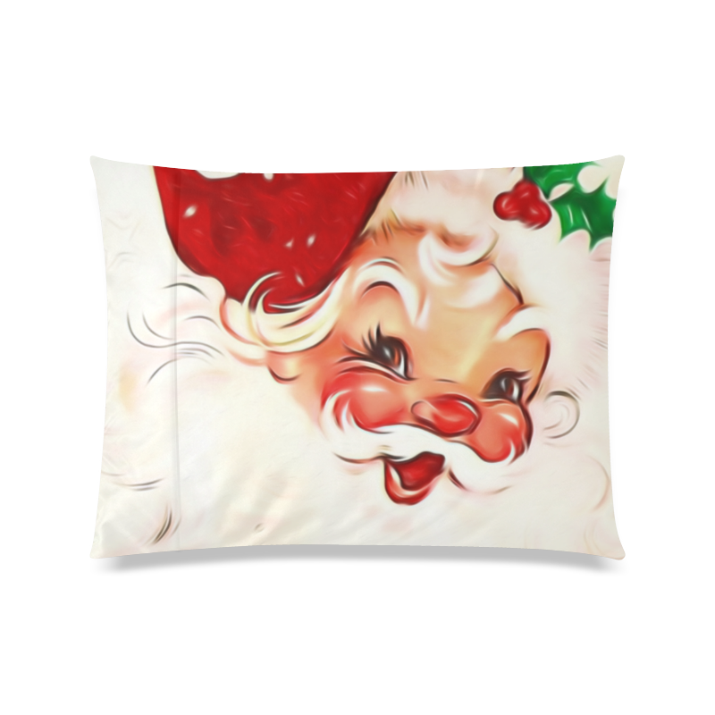 A cute vintage Santa Claus with a mistletoe Custom Zippered Pillow Case 20"x26"(Twin Sides)