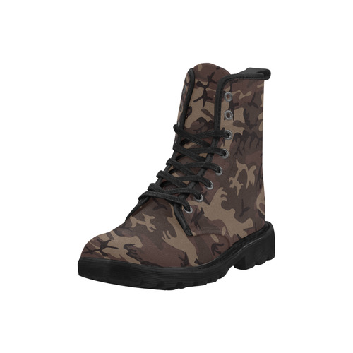 Camo Red Brown Martin Boots for Men (Black) (Model 1203H)