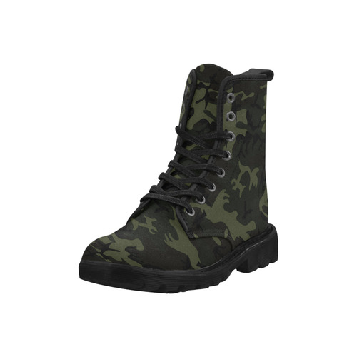Camo Green Martin Boots for Men (Black) (Model 1203H)