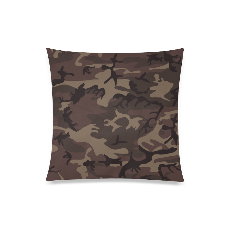 Camo Red Brown Custom Zippered Pillow Case 20"x20"(Twin Sides)