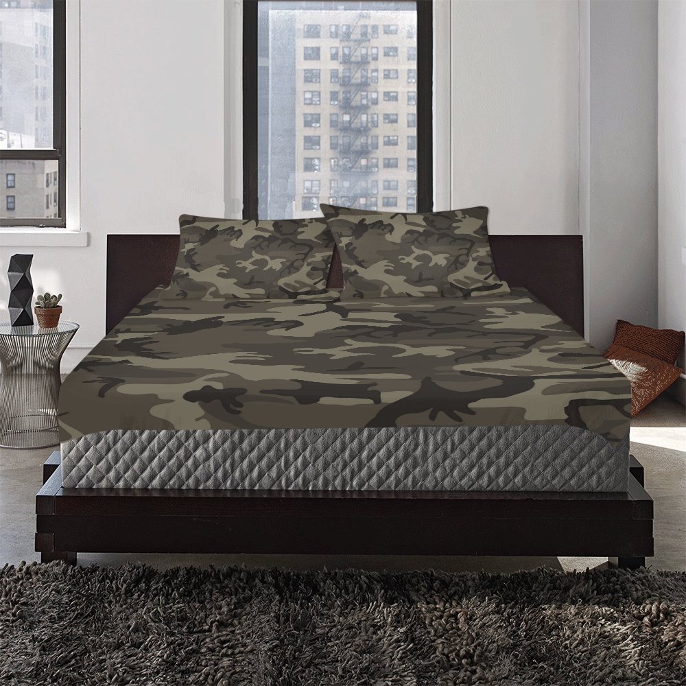 Camo Grey 3-Piece Bedding Set