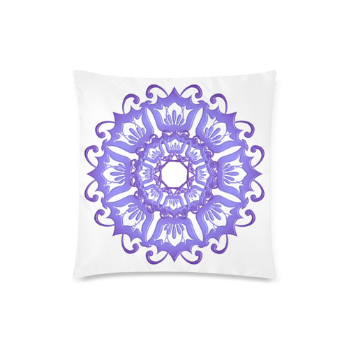 Floral violet mandala. Custom Zippered Pillow Case 18"x18" (one side)
