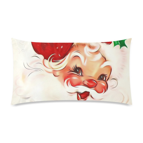 A cute vintage Santa Claus with a mistletoe Rectangle Pillow Case 20"x36"(Twin Sides)