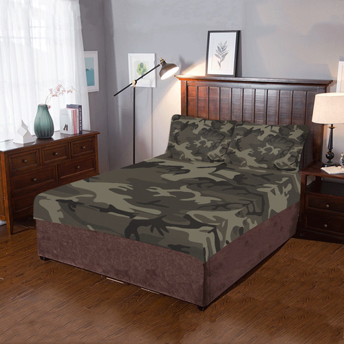 Camo Grey 3-Piece Bedding Set