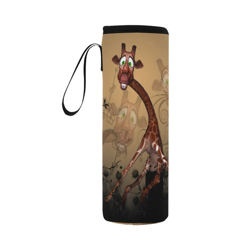 Sweet, cute giraffe Neoprene Water Bottle Pouch/Large