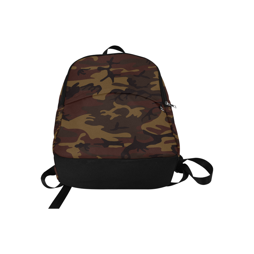 Camo Dark Brown Fabric Backpack for Adult (Model 1659)