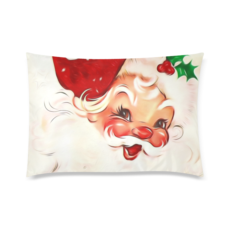 A cute vintage Santa Claus with a mistletoe Custom Zippered Pillow Case 20"x30"(Twin Sides)
