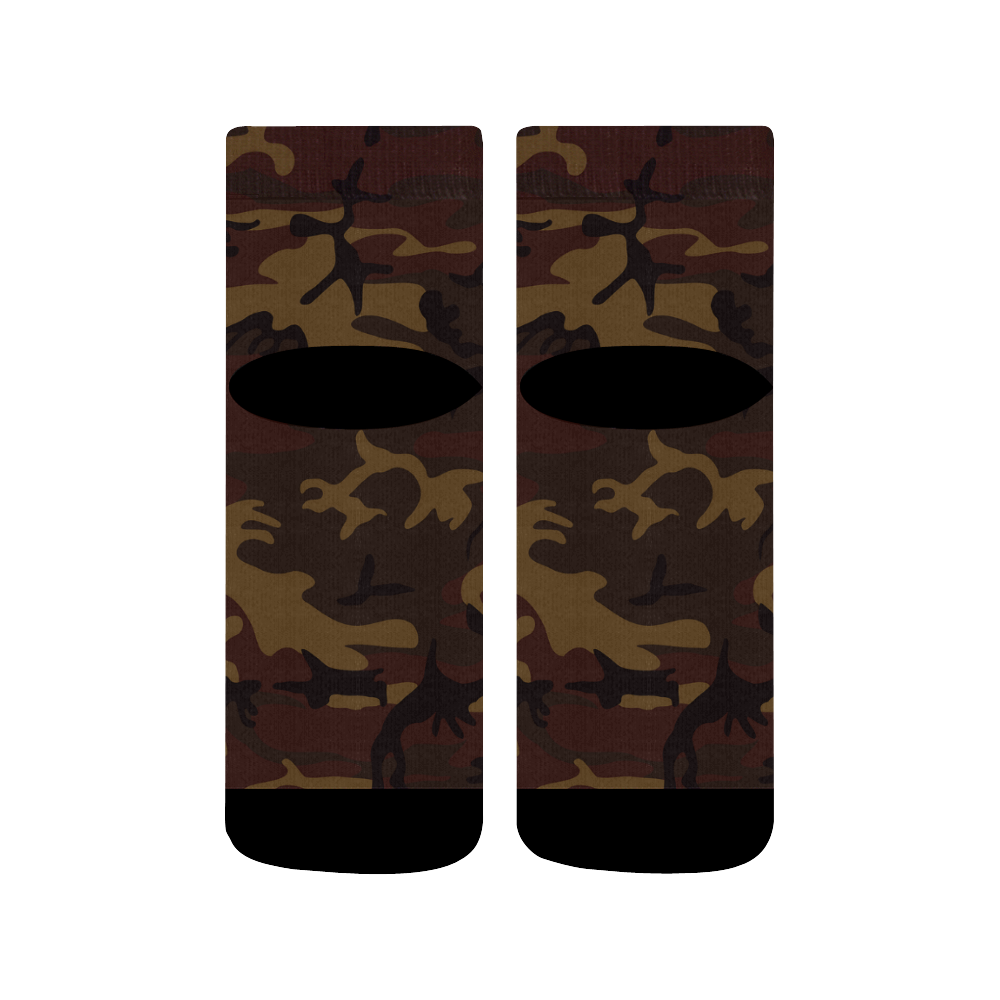 Camo Dark Brown Quarter Socks