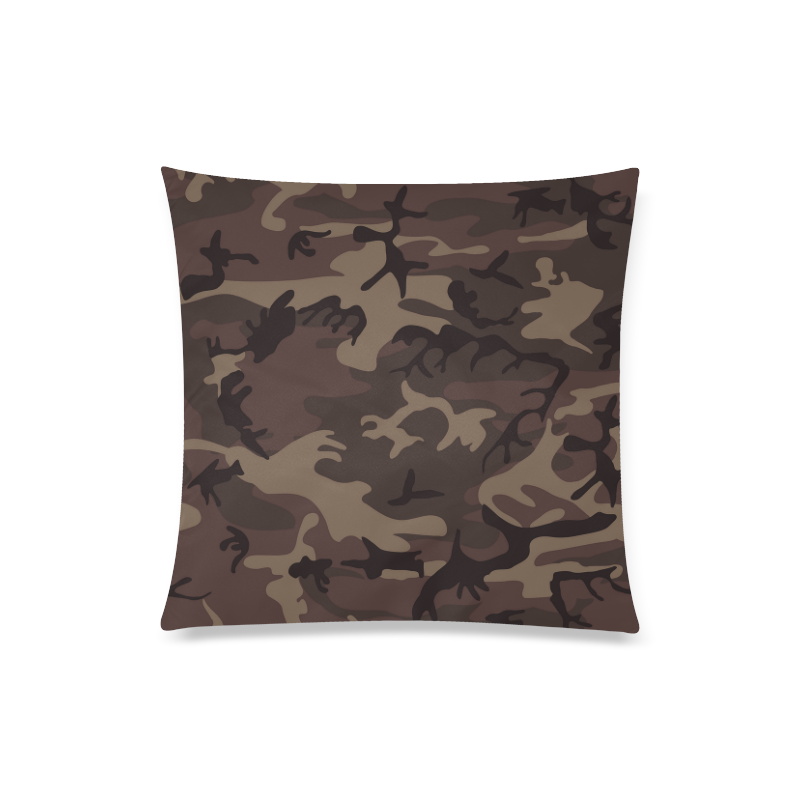 Camo Red Brown Custom Zippered Pillow Case 20"x20"(Twin Sides)
