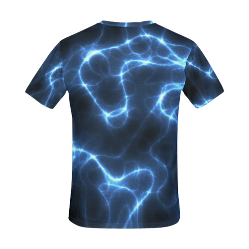 Blue Lightening All Over Print T-Shirt for Men (USA Size) (Model T40 ...