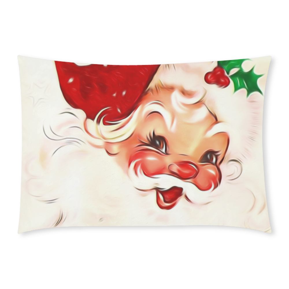 A cute vintage Santa Claus with a mistletoe Custom Rectangle Pillow Case 20x30 (One Side)