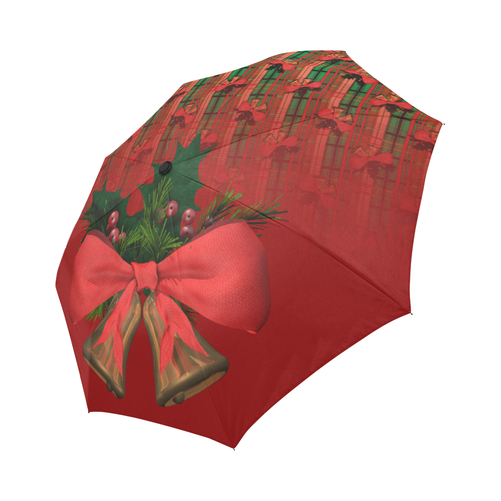 xmas plaid pattern Auto-Foldable Umbrella (Model U04)