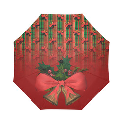xmas plaid pattern Auto-Foldable Umbrella (Model U04)