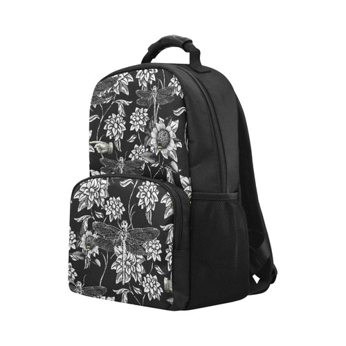 Nature Garden in Black and White Unisex Laptop Backpack (Model 1663)