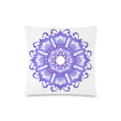 Violet floral mandala Custom Zippered Pillow Case 20"x20"(Twin Sides)