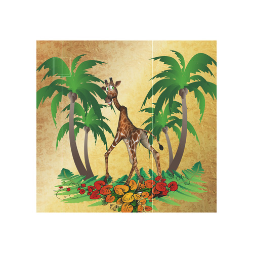 Cute giraffe with palm Neoprene Water Bottle Pouch/Large