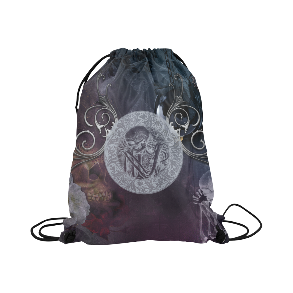 Amazing skeleton Large Drawstring Bag Model 1604 (Twin Sides)  16.5"(W) * 19.3"(H)