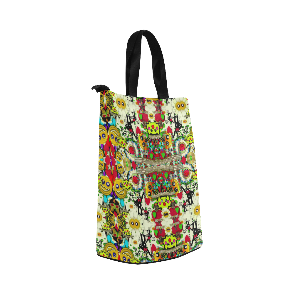 Chicken monkeys smile in the hot floral nature Nylon Lunch Tote Bag (Model 1670)