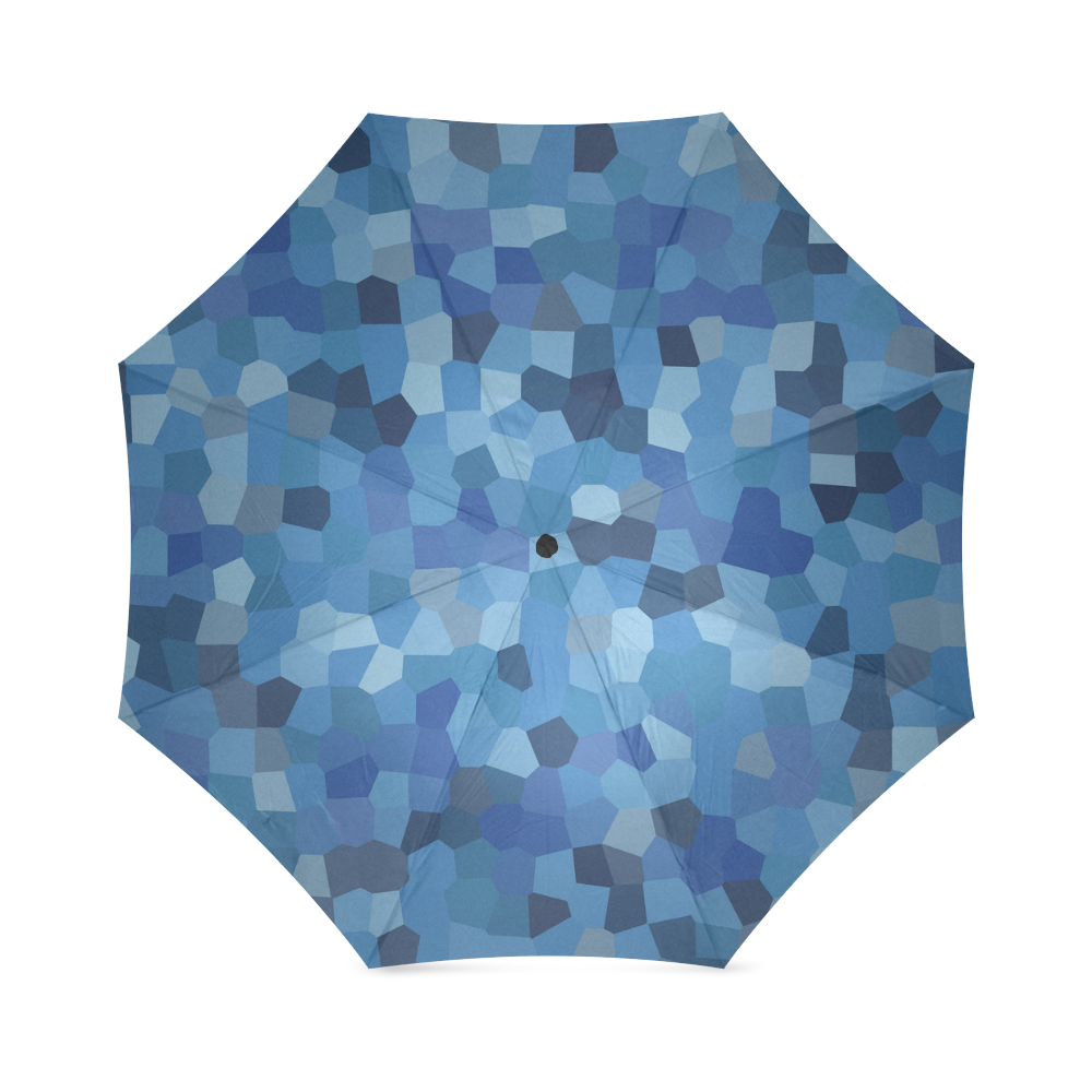 Blue Facet Pattern by Gingezel Foldable Umbrella (Model U01)
