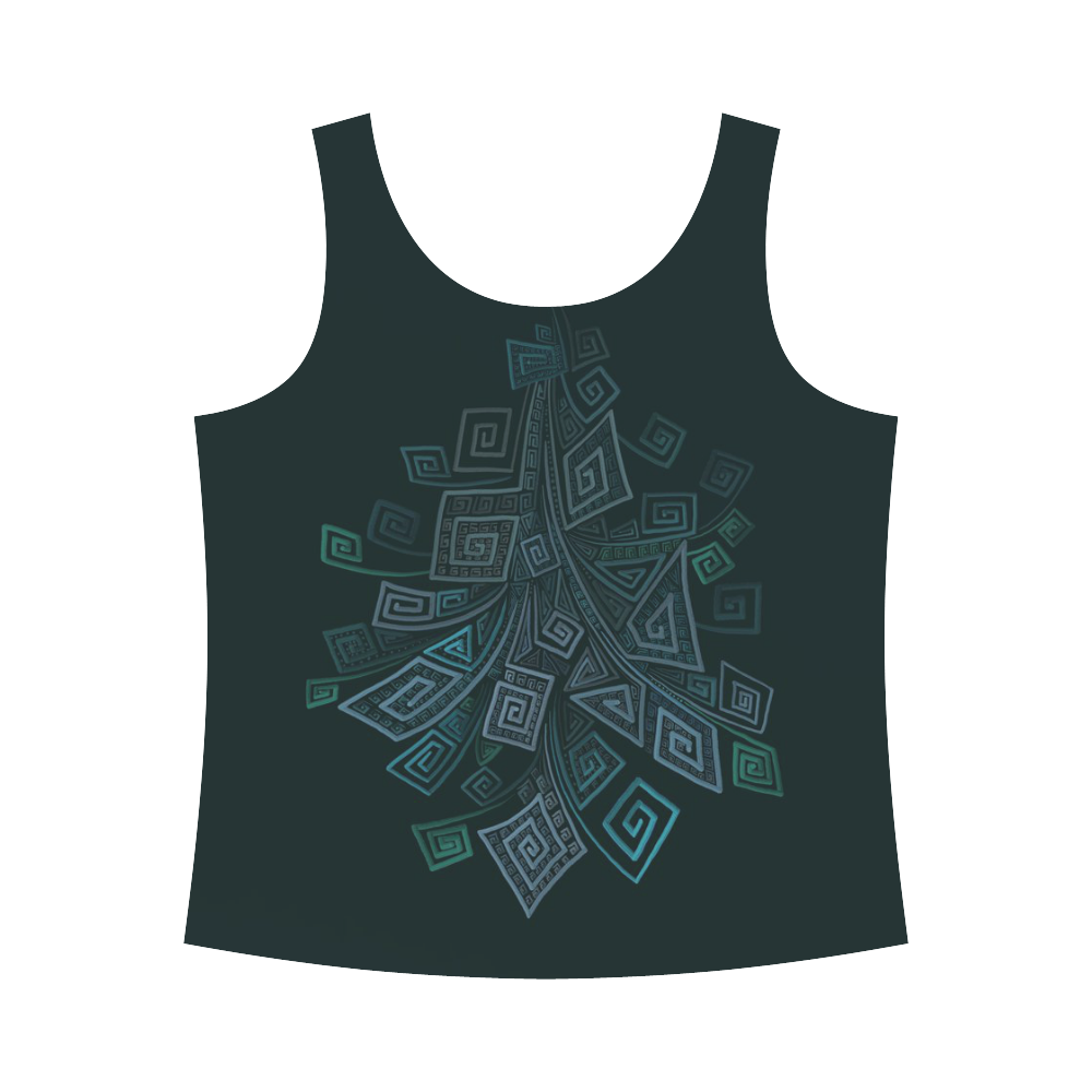 3D Psychedelic Abstract Square Explosion All Over Print Tank Top for Women (Model T43)