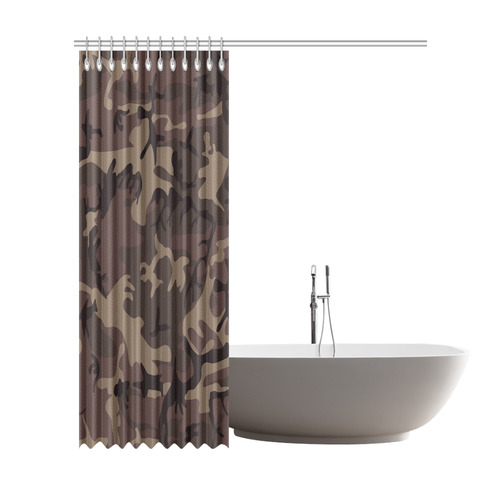 Camo Red Brown Shower Curtain 72"x84"